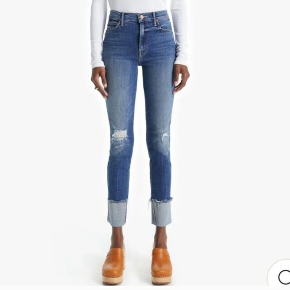 Mother The Ponyboy Cuffed Jeans in Tequila Truth, Size 26 - Picture 2 of 15